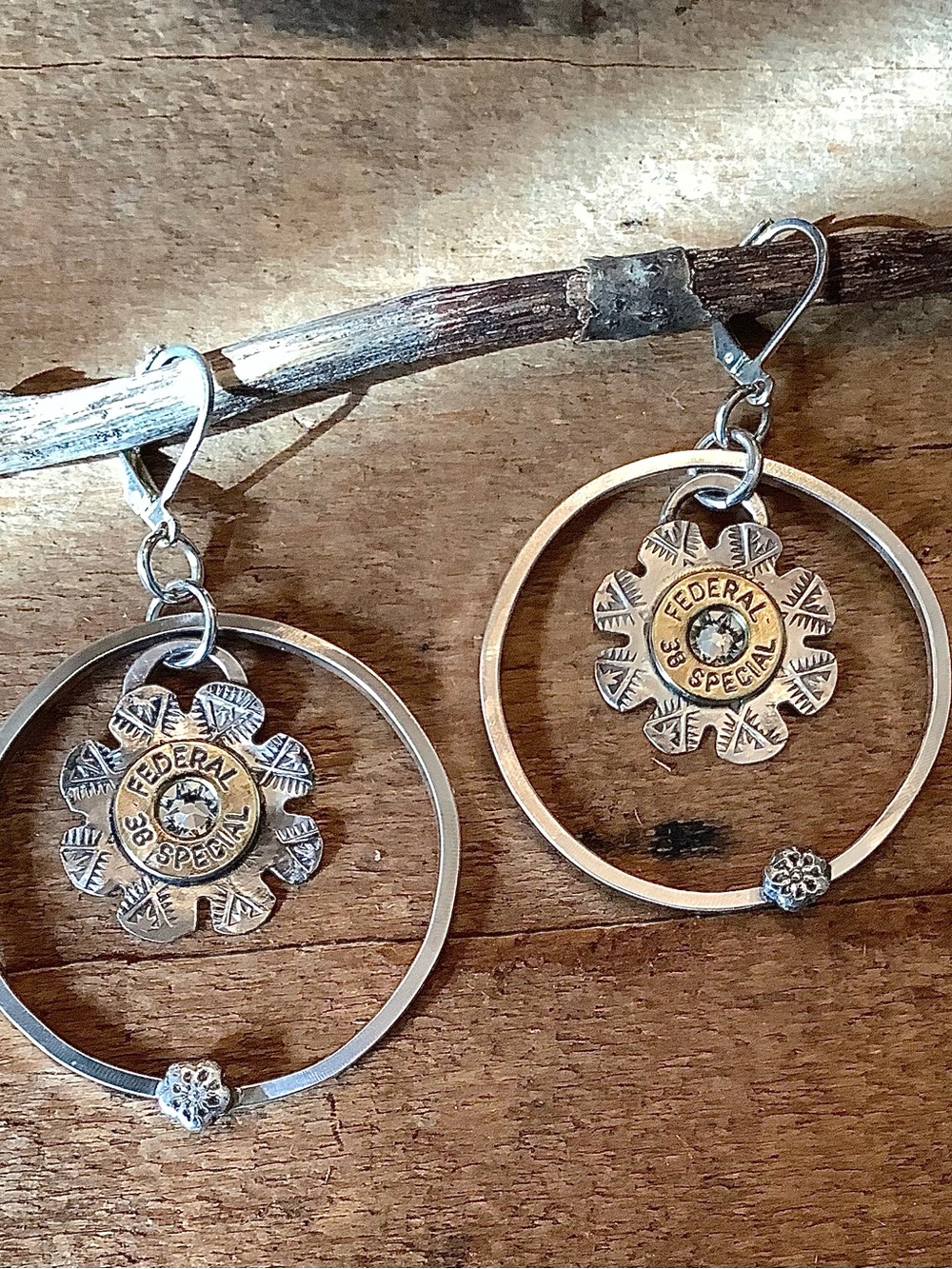 Sterling floral hoops